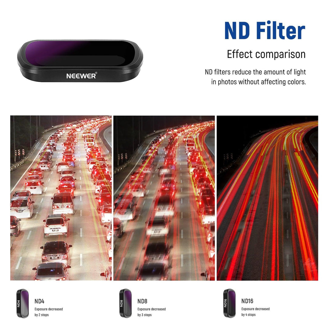 Kit de filtres d'objectif magnétiques NEEWER pour caméra de poche DJI Osmo