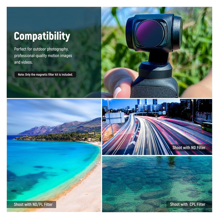 Kit de filtres d'objectif magnétiques NEEWER pour caméra de poche DJI Osmo