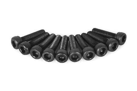 Tornillo de cabeza ahuecada de hierro M2 de 10 mm anodizado negro (10 piezas) para renacuajos u odonatas