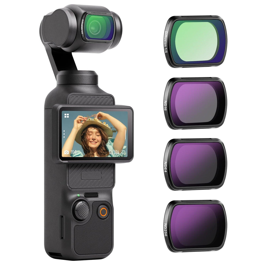 NEEWER FL-42 Lot de 4 filtres magnétiques ND et diffusion noire 1/4 pour DJI OSMO Pocket 3