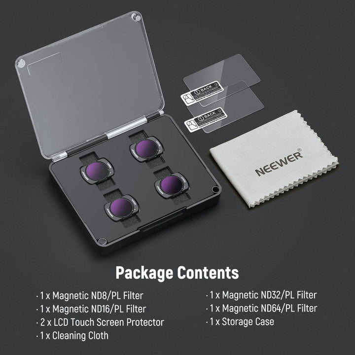NEEWER Lot de 4 filtres magnétiques ND/CPL pour DJI OSMO Pocket 3