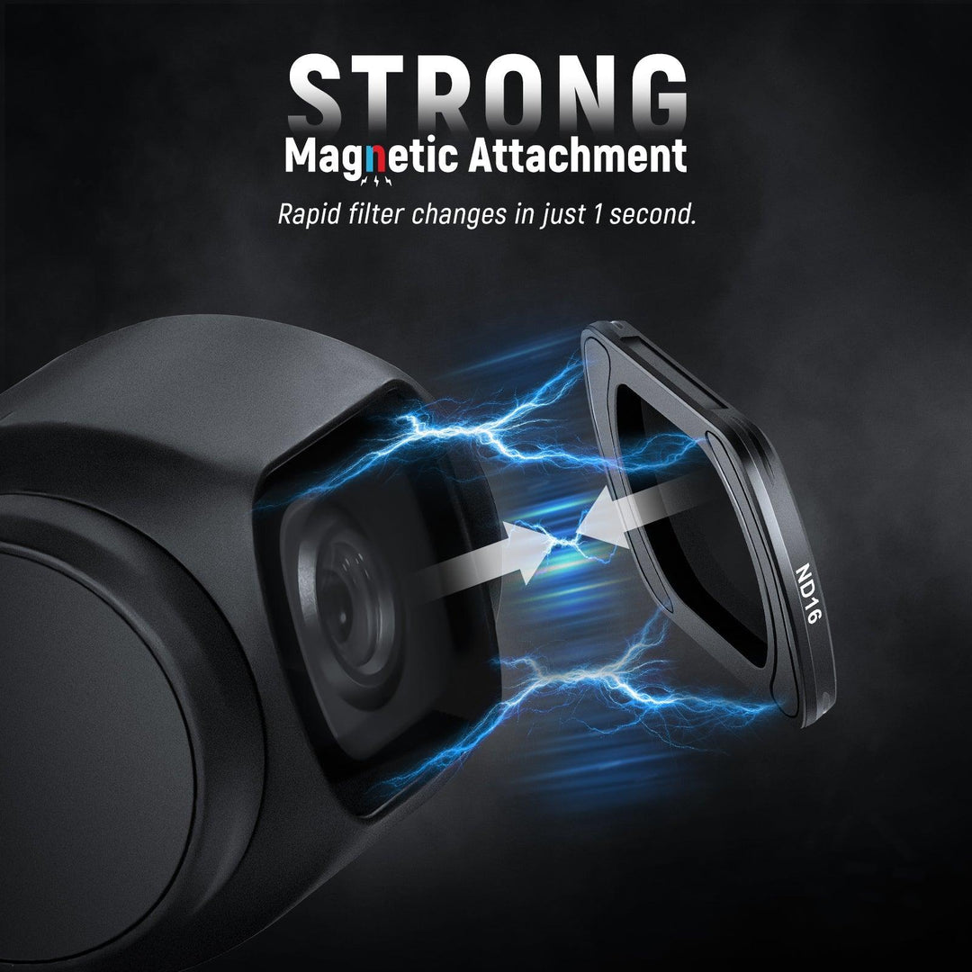 NEEWER FL-42 Lot de 4 filtres magnétiques ND et diffusion noire 1/4 pour DJI OSMO Pocket 3