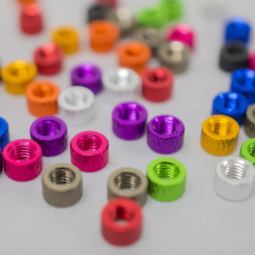 M3 Standoff, Knurled Aluminum, Shorties - Choose Color