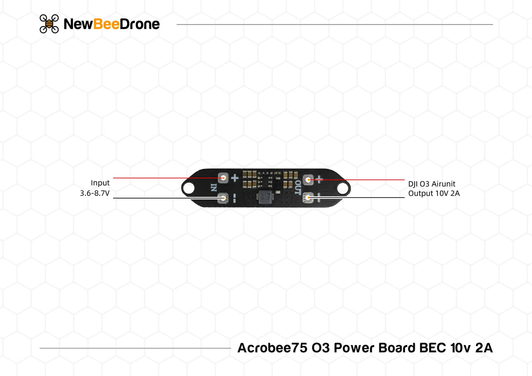 Carte d'alimentation BEC 10V 2A pour Acrobee75 HD O3 de NewBeeDrone