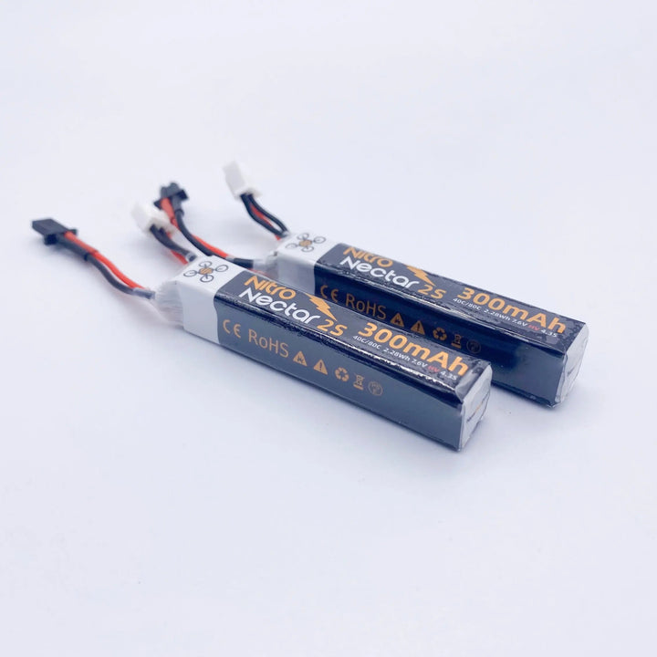Batterie LiPo HV NewBeeDrone Nitro Nectar Gold 300mAh 2S avec GNB27 (2 batteries)