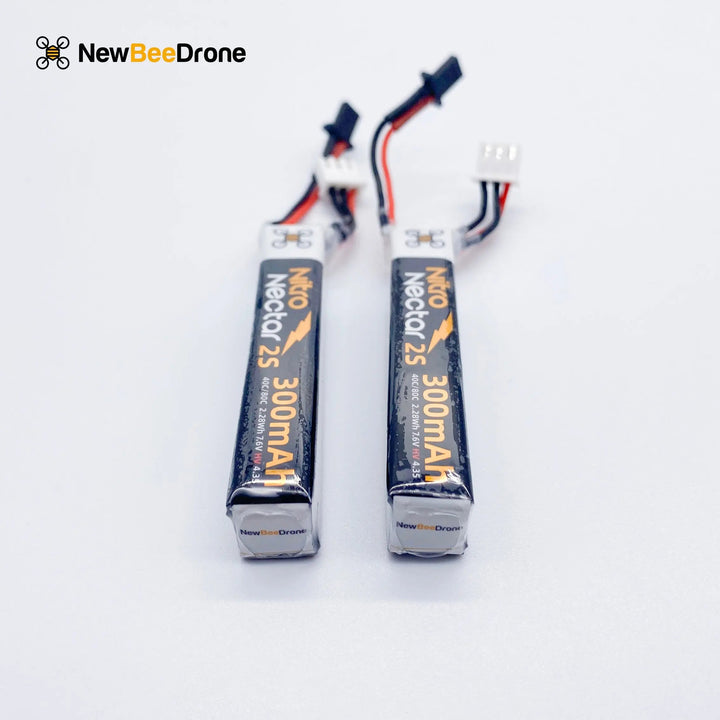 Batterie LiPo HV NewBeeDrone Nitro Nectar Gold 300mAh 2S avec GNB27 (2 batteries)