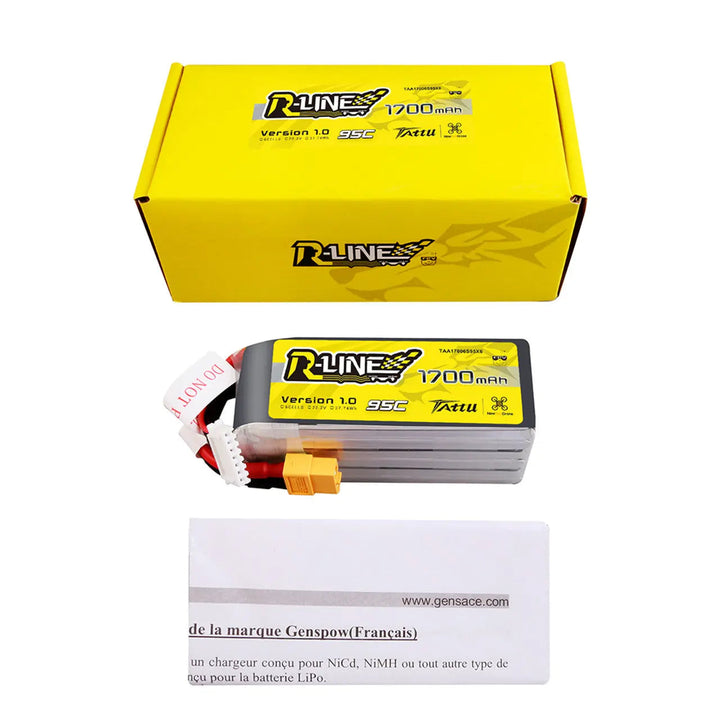 Batería Lipo Tattu X NewBeeDrone R-Line 1700mAh 22,2V 95C 6S1P con conector XT60