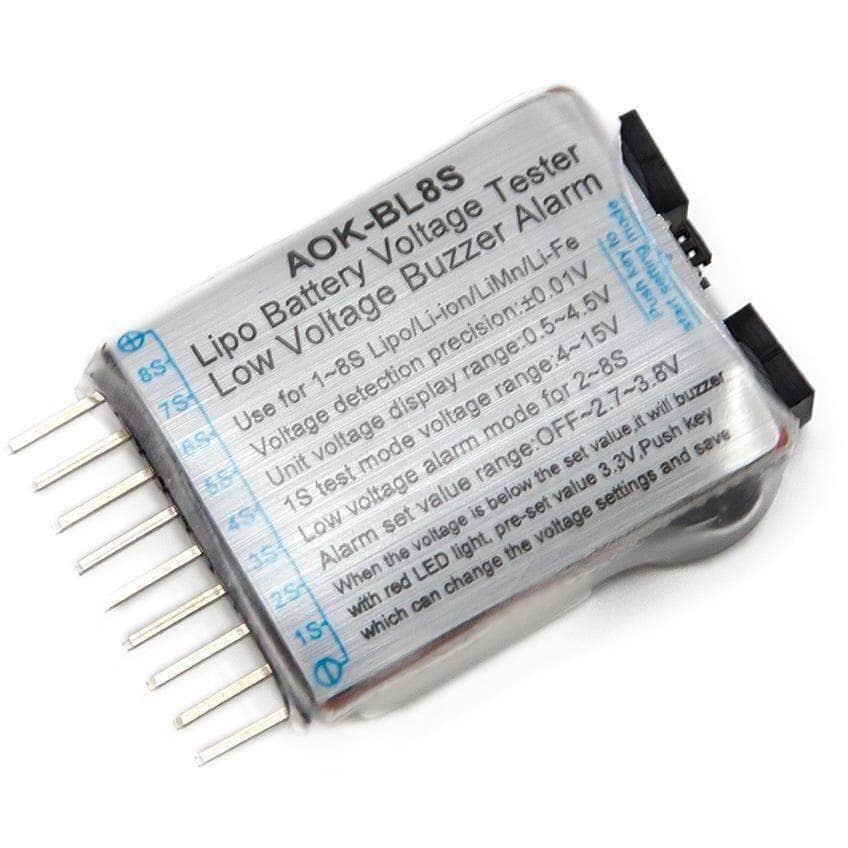Comprobador de voltaje de batería LiPo 1-8S con alarma de bajo voltaje