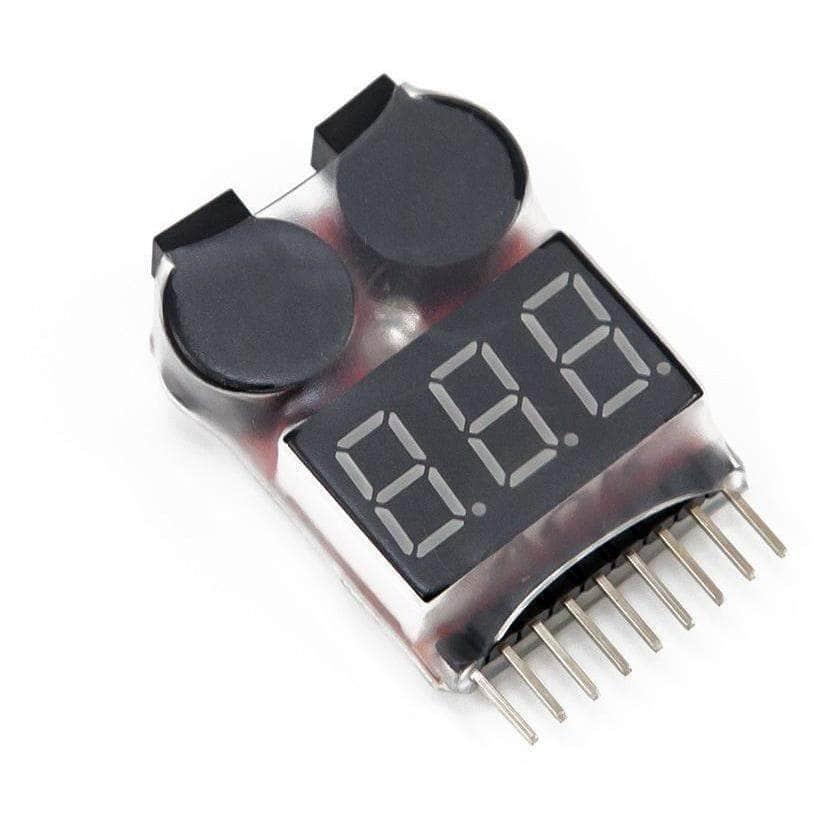 Comprobador de voltaje de batería LiPo 1-8S con alarma de bajo voltaje