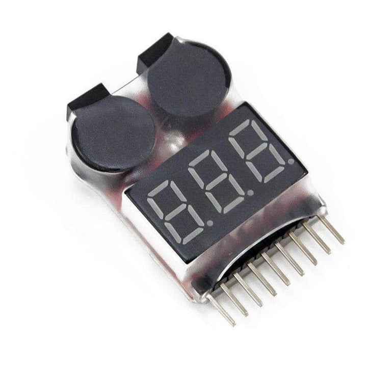 Comprobador de voltaje de batería LiPo 1-8S con alarma de bajo voltaje