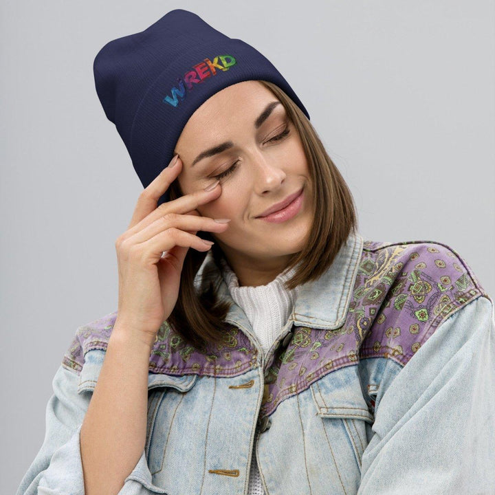 WREKD Colorful Embroidered Beanie at WREKD Co.