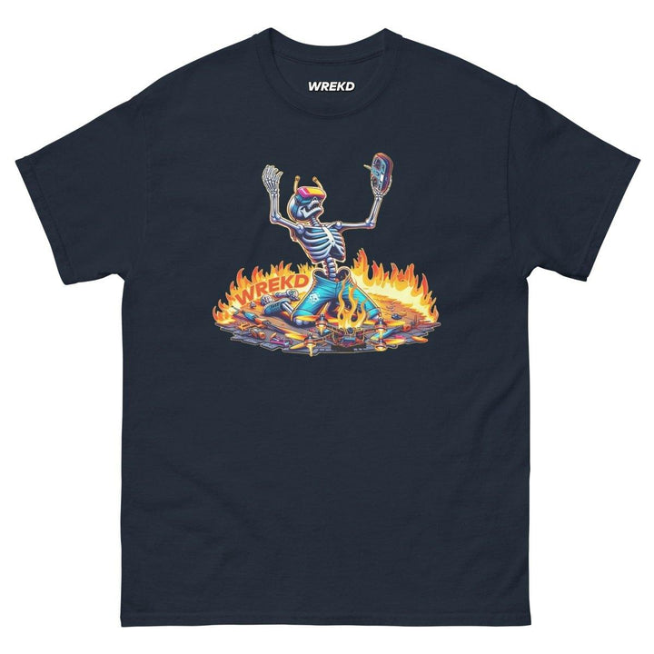 WREKD Skeleton Last Pack, Now Dying Inside Men's Tee - Choose Color at WREKD Co.