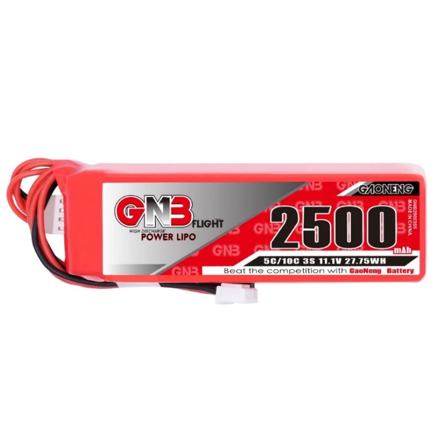 GNB 2500mAh 11.1V 3S - For X9D Radio (FUTABA, XH2.54  and JST)