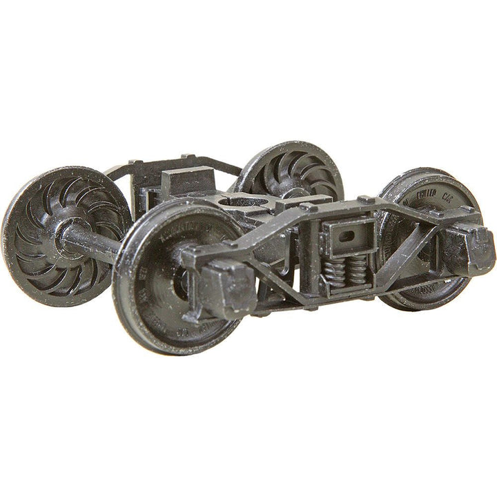 Kadee #757 O 2 Rail Arch Bar Metal Trucks with 33" Ribbed Back Metal P48 Wheels