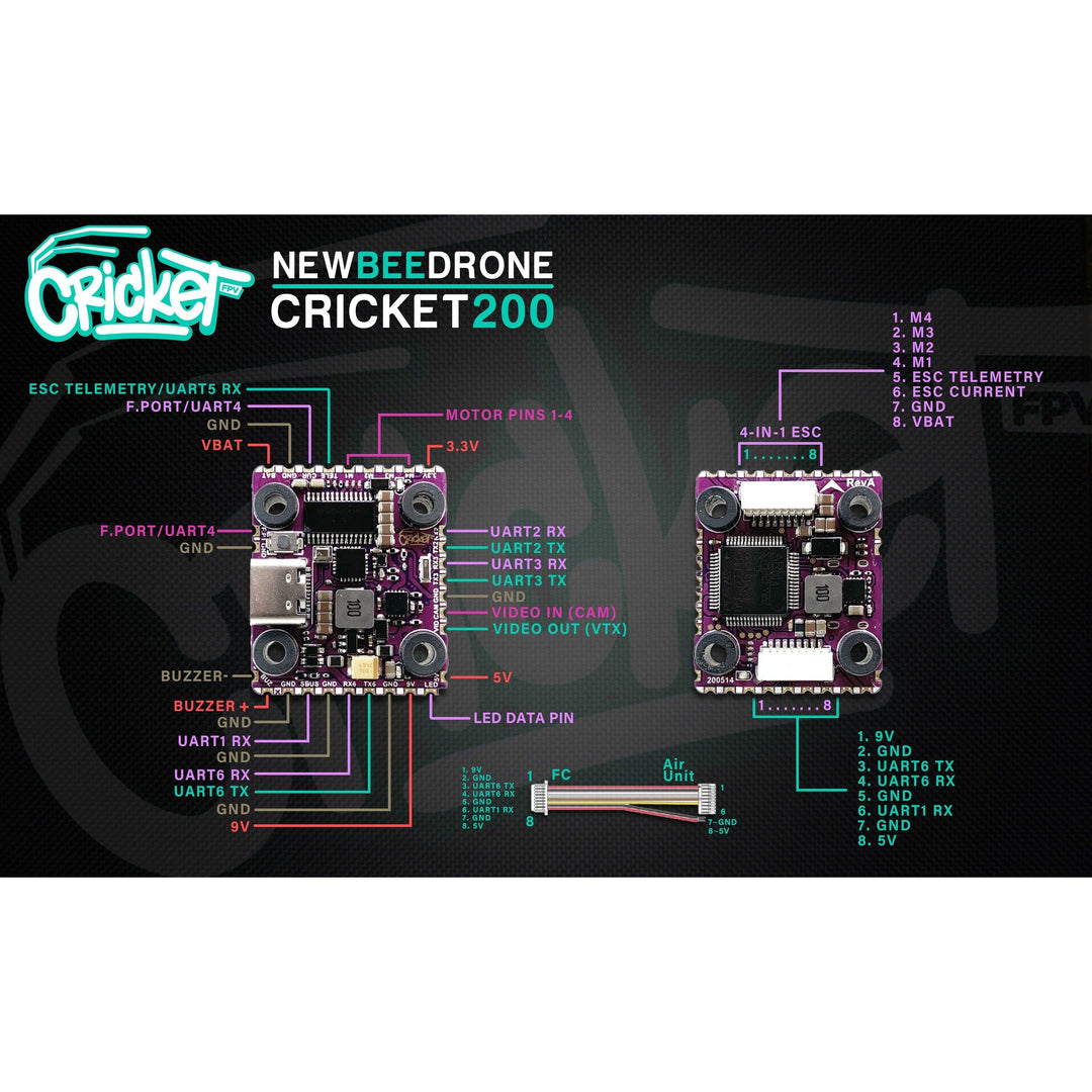 NewBeeDrone Cricket200 Stack (ESC+FC)