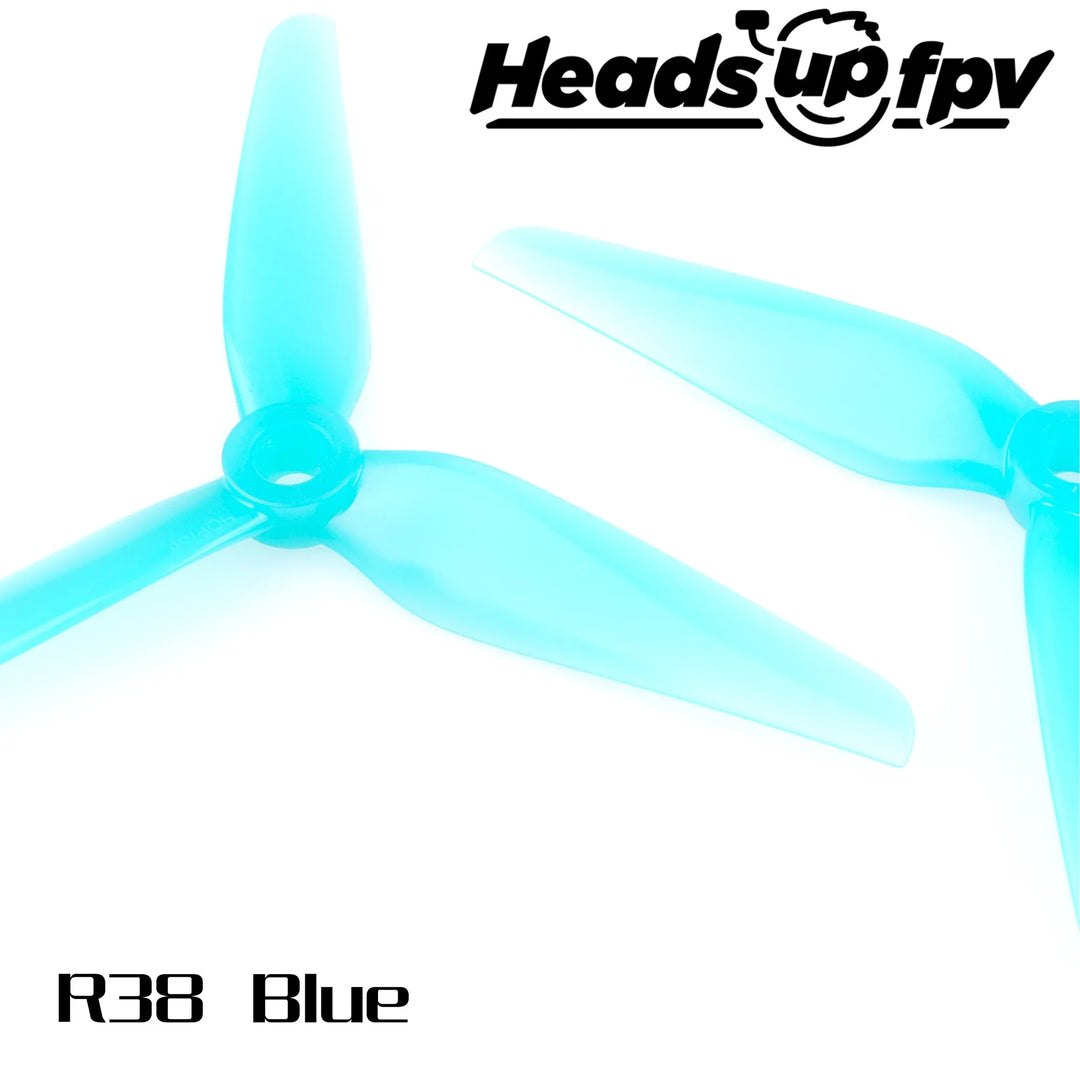 Hélice HQ Prop R38 Headsup 5138-3 5,1" à 3 pales (2CW+2CCW) - Bleu