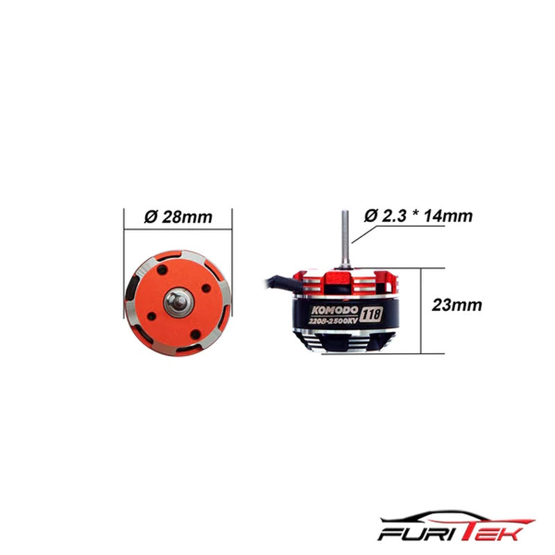 FURITEK FUR-2345 KOMODO 2208 2500KV BRUSHLESS MOTOR FOR AXIAL UTB18 CAPRA