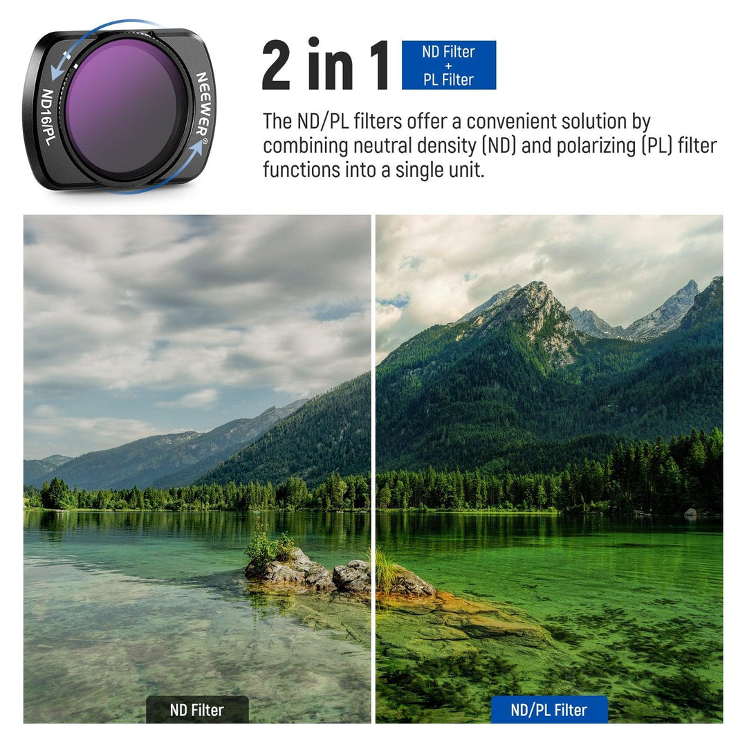 Juego de 4 filtros magnéticos ND/CPL de NEEWER para DJI OSMO Pocket 3 