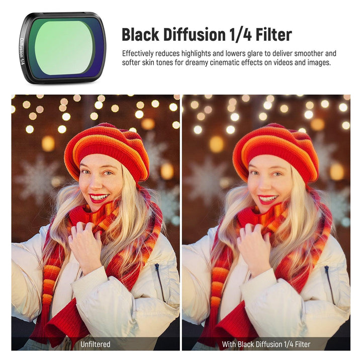 Filtro difusor magnético negro NEEWER FL-47 de 1/4" para DJI OSMO Pocket 3 
