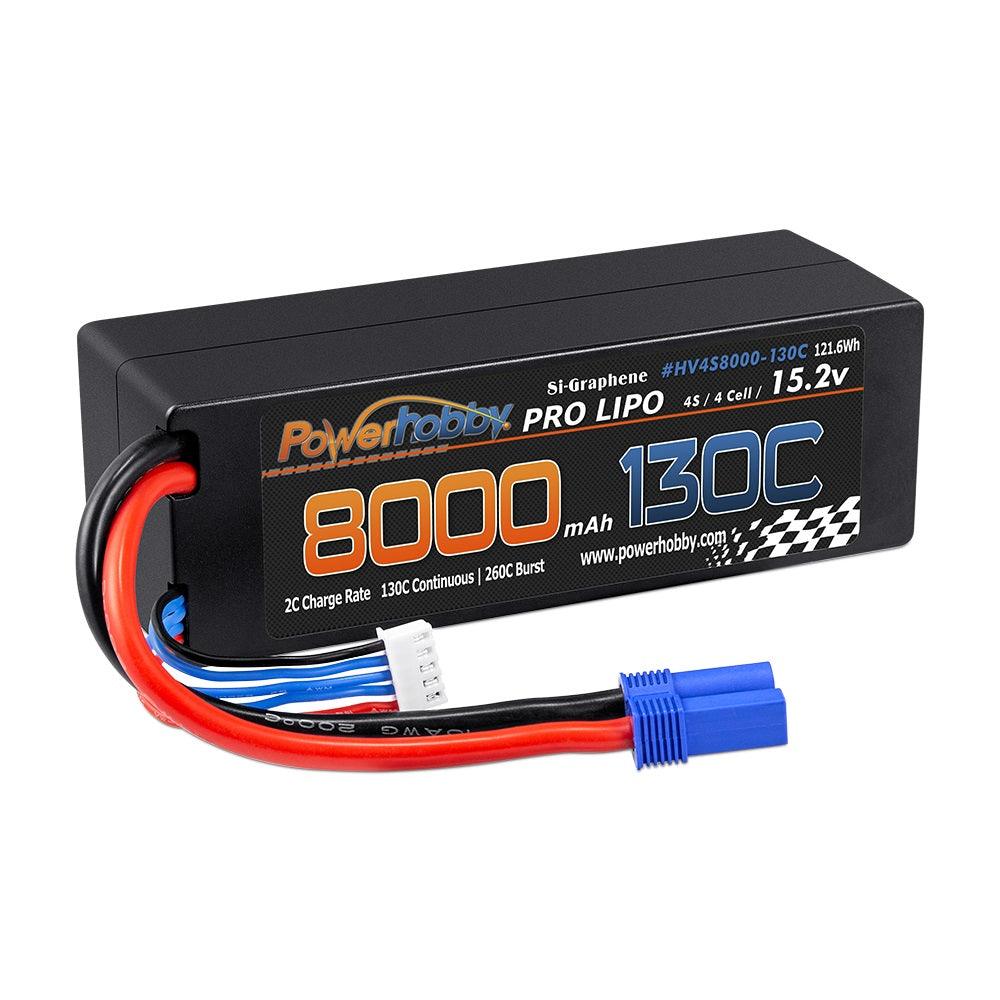 Powerhobby 4s 15.2V 8000MAH 130C HV + GRAPHENE Lipo Battery EC5 Plug Hard Case
