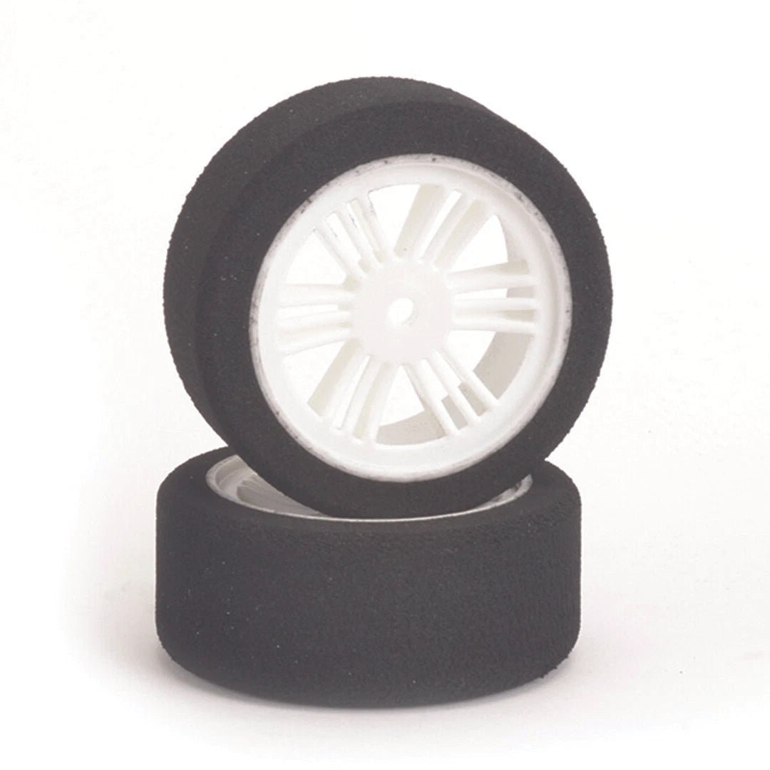 Contact RC J13203 1/10 Front Foam Tires L26mm 32Sh Jap w/ White Wheels (2)