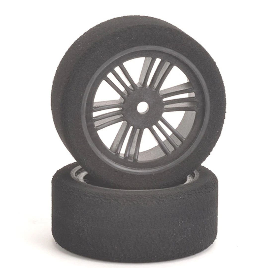 Contact RC J13773 1/10 Foam Front Tires 26mm 37Shore JAP Black Carbon Wheels (2)