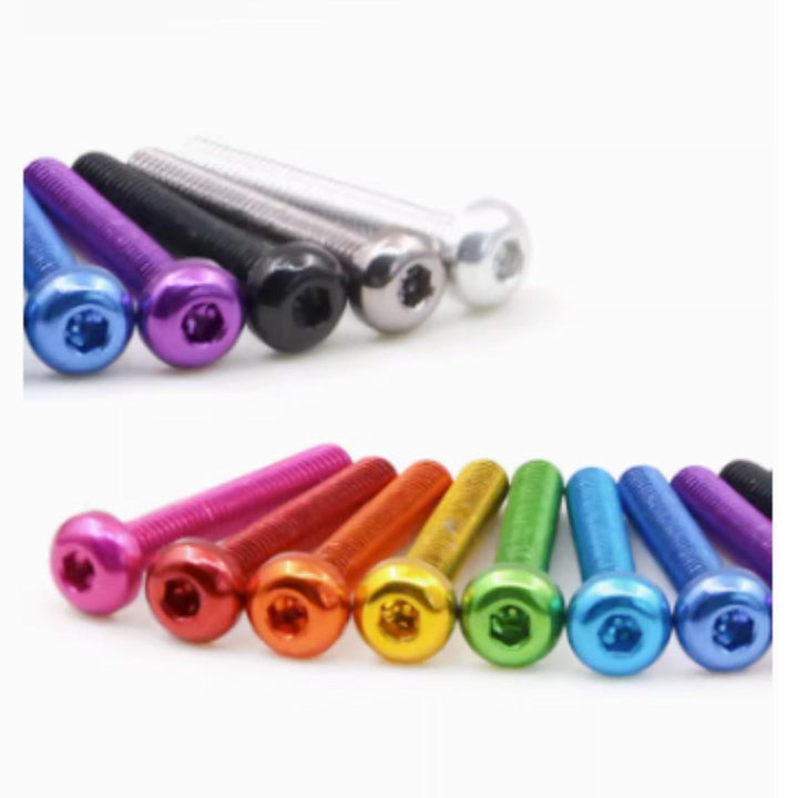 M3 7075 Aluminum Bolt, Hex, Button Head (5pc) - Choose Size / Color