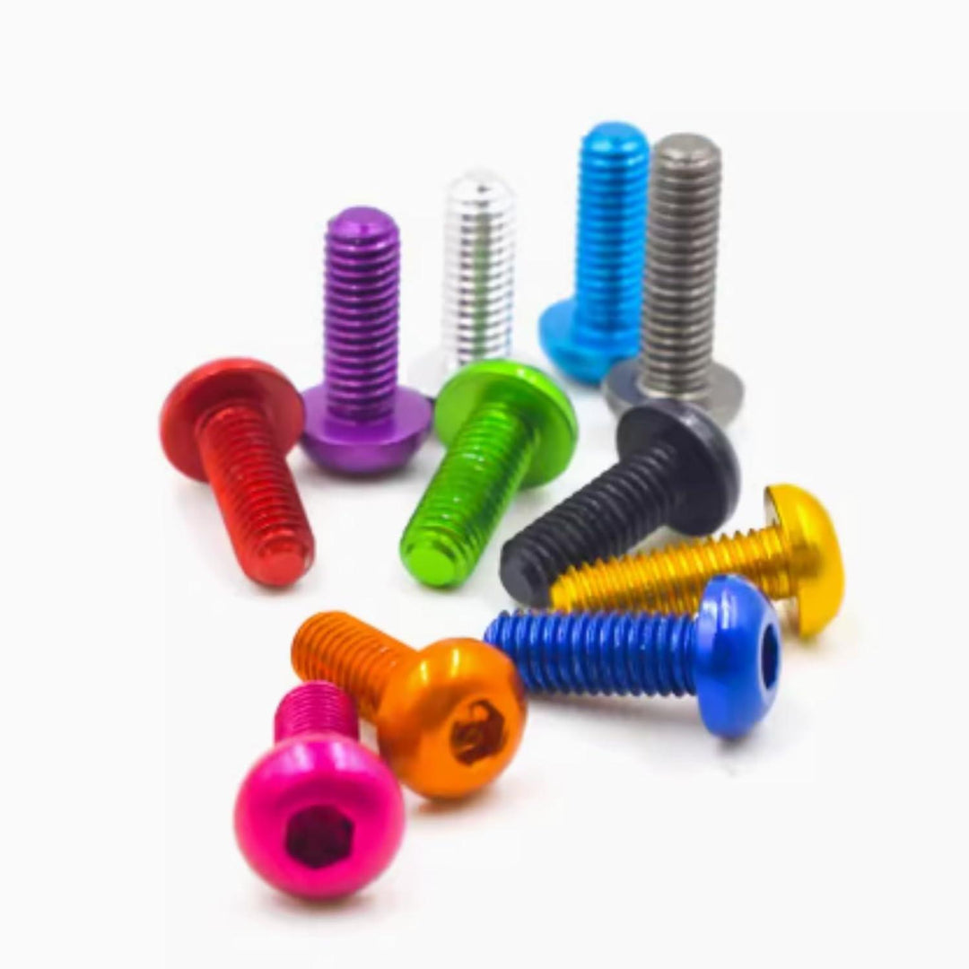 M3 7075 Aluminum Bolt, Hex, Button Head (5pc) - Choose Size / Color