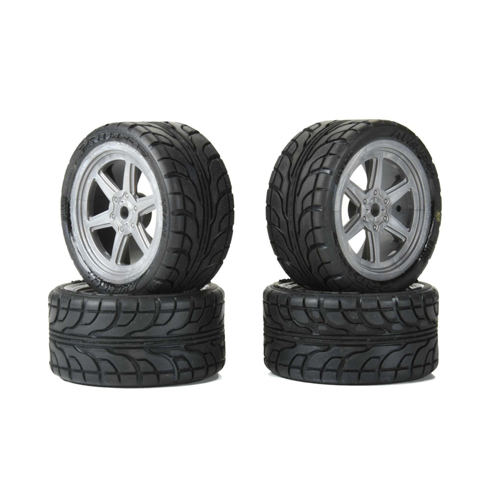 Proline 1030810 1/12 Avenger Tire on Overdrive Gray Wheel 8mm Hex (4): Losi Race Car
