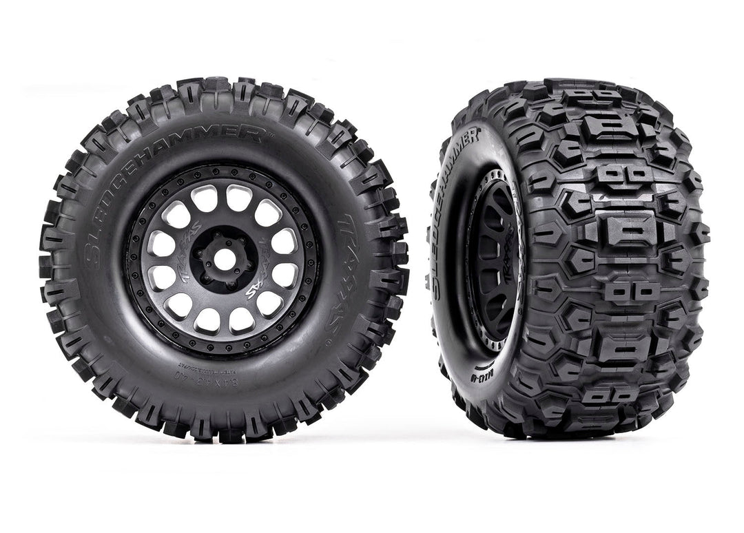 Traxxas 7876 XRT Matte Black Wheels w/ Sledgehammer Tires (2)