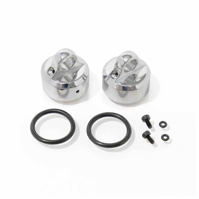 Tekno TKR8702X Aluminum Polished Shock Caps, 1/8 Tekno EB48, ET48 & NT48 (2)