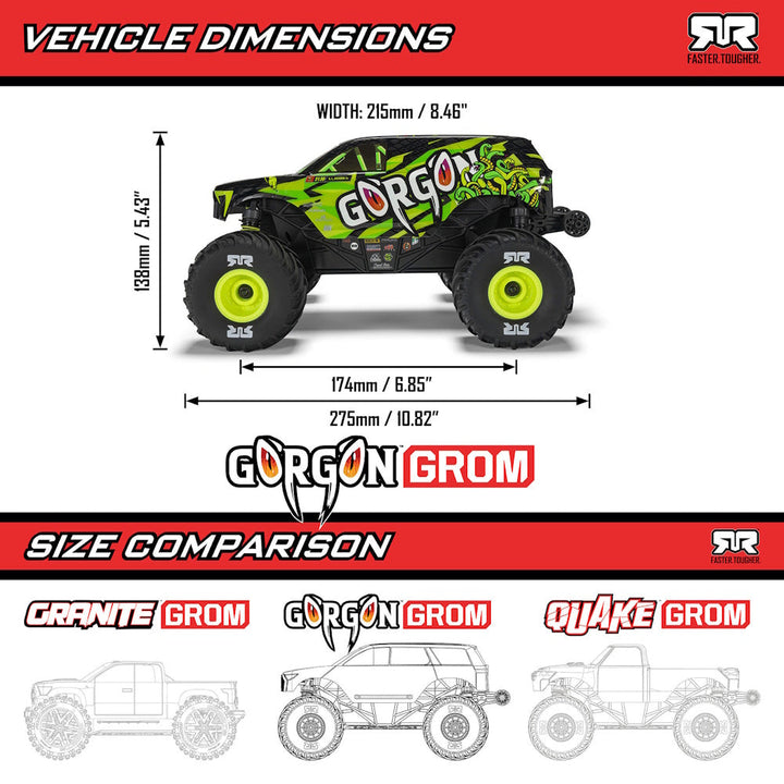 ARRMA 2130T3 [Bronze] Gorgon Grom 4x4 1/16 Scale RTR Brushed Monster Truck
