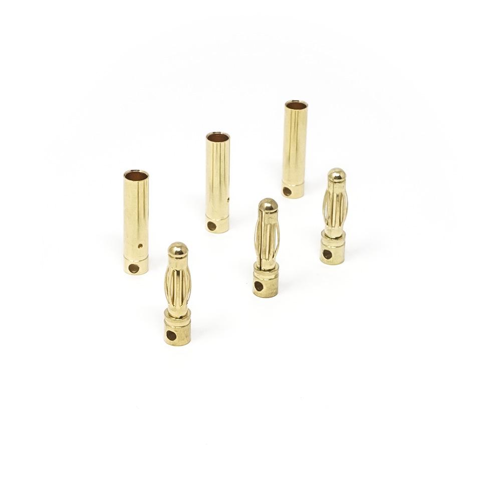 Gold Bullet Banana Connector 3 Pack - Choose Your Size