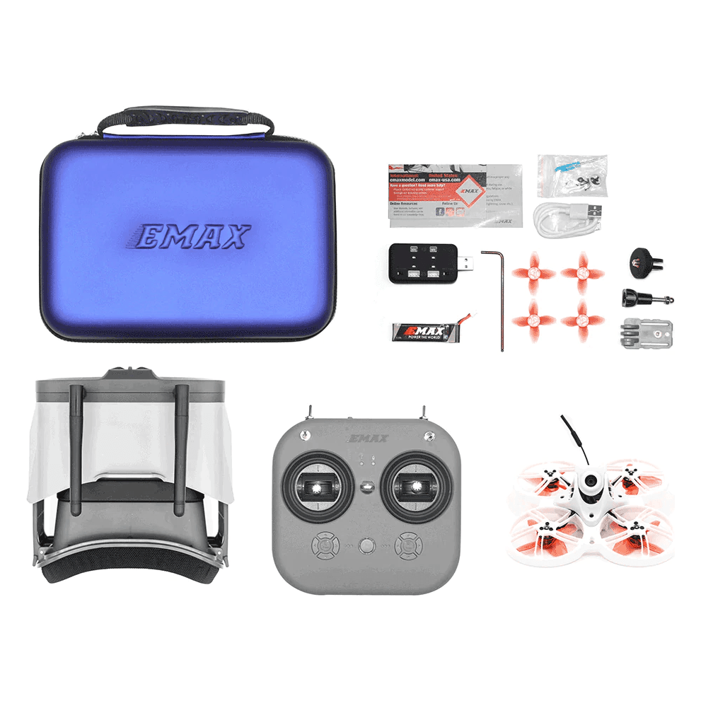 (PRE-ORDER) EMAX RTF Tinyhawk III Plus Whoop Ready-to-Fly ELRS 2.4GHz Analog Kit w/ Goggles, Radio Transmitter, Batteries, Charger, and Drone