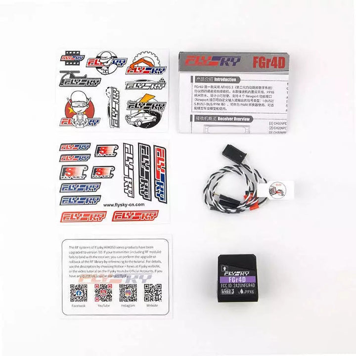 Flysky FGr4D 2.4G 4CH AFHDS 3 [Waterproof PPX6] Receiver Dual Antenna