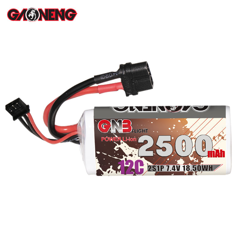 GNB 2500mah 7.4V 2S 12C Li-ion Battery Pack 18650 Long Range FPV