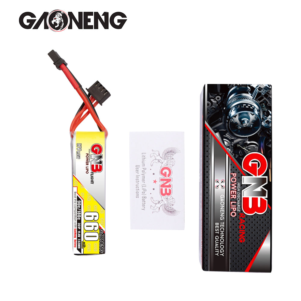 GNB 660mAh 11.4V 3S 90C  HV Lipo Battery - XT30