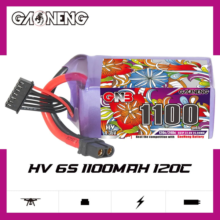 GNB HV 6S 22.8V 1100mAh 120C XT60 LiPo Battery