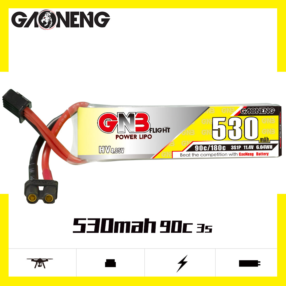 GNB 530mah 3S 11.4V HV 90c  LiPo Battery XT30