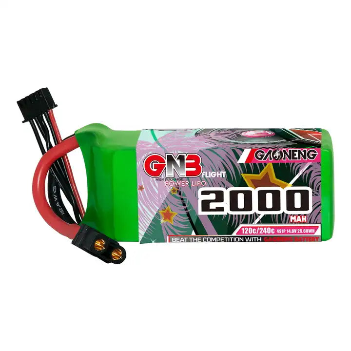 GNB 2000MAH 14.8V 4S 120C XT60 RC LiPo Battery Drone FPV Free Style Long Range