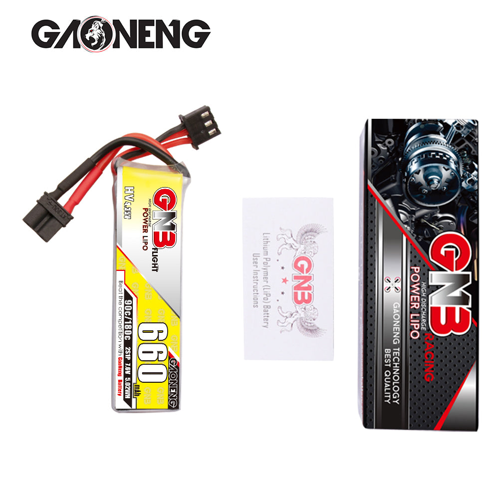 GNB 660mAh 2S 7.6V 90C  HV Lipo Battery - XT30