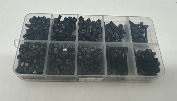Kit surtido de espaciadores y tuercas de nailon hexagonales macho-hembra M3, color negro