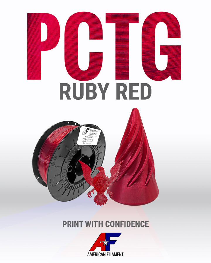 Transparent Ruby Red AF 1.75mm PCTG Filament Made in the USA!