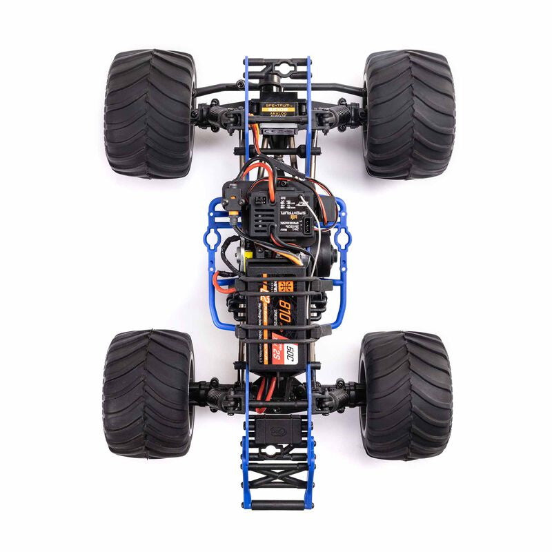 Losi 1/18 Mini LMT 4X4 BLUE Brushed Monster Truck RTR, Son-Uva Digger LOS01026T2