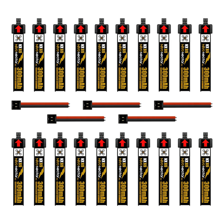 NewBeeDrone Nitro Nectar NX69 300mAh 1S 80C HV LiPo Battery 4xBatteries