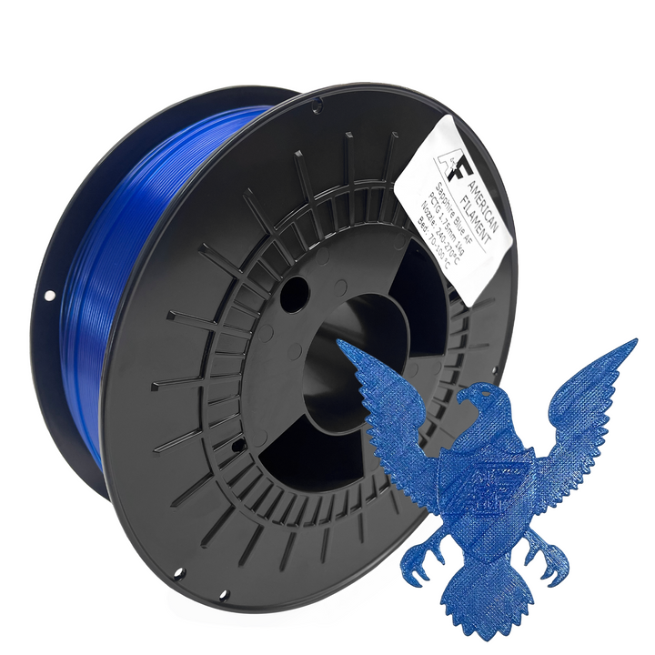 Transparent Sapphire Blue AF 1.75mm PCTG Filament Made in the USA!