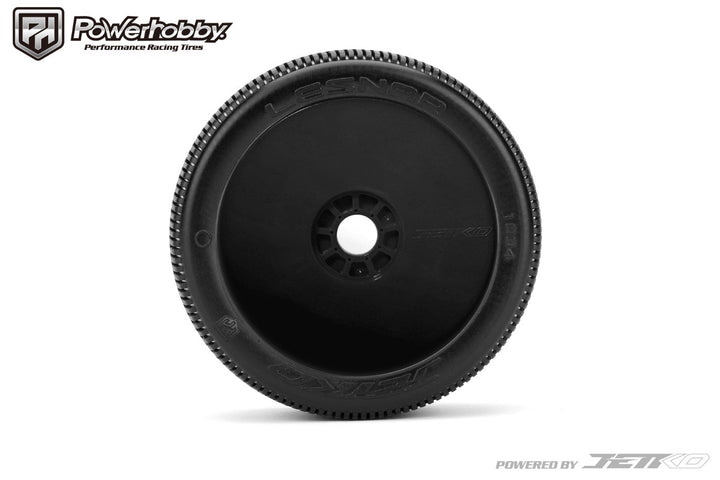 Powerhobby Lesnar 1/8 Buggy Mounted Tires Black Dish Wheels (2) Ultra Soft