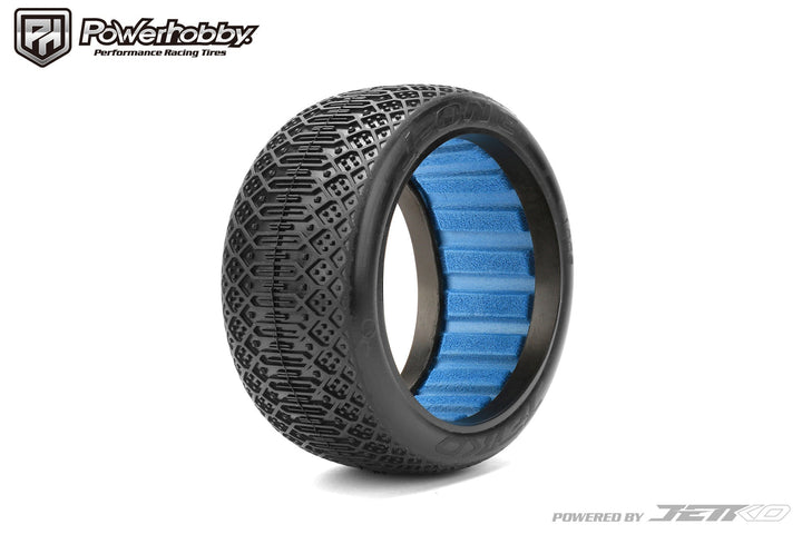 Powerhobby J-ONE 1/8 Buggy Tires w Black Dish Wheels (2) Super Soft Black
