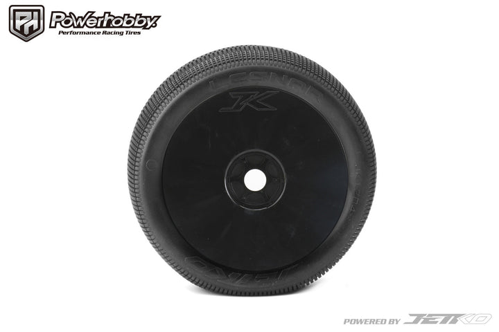 Powerhobby Lesnar 1/8 Truggy Mounted Tires Black Dish Wheels (2) Medium Soft
