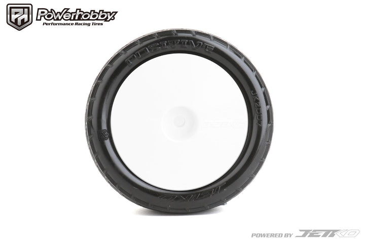 Powerhobby Positive Mounted Tires Rear 1/10 Buggy (2) White Super Soft
